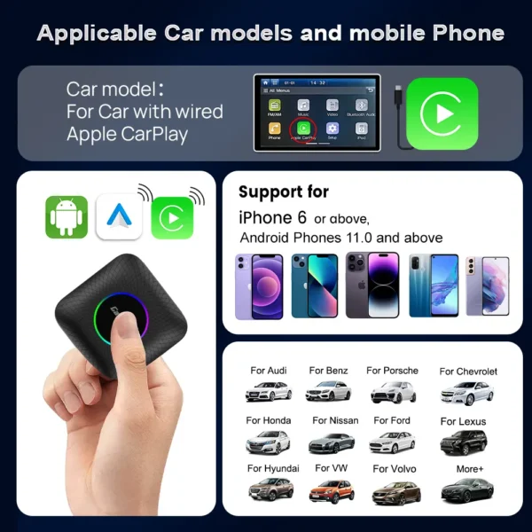 CarlinKit Tbox Ambient Android 13 CarPlay AI Box,8GB RAM+128GB ROM,Wireless - Image 3