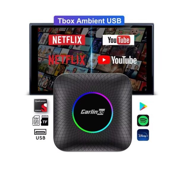 CarlinKit Tbox Ambient Android 13 CarPlay AI Box,8GB RAM+128GB ROM,Wireless - Image 6